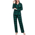 thumbnail image 2 of Conjunto de pijamas navideños a juego para toda la familia: camisa de manga larga a cuadros y pantalón con cintura elástica., 2 of 10