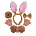 thumbnail image 4 of Conjunto de disfraz de conejo de Pascua, accesorios para sombreros de Cosplay para espectáculos de escenario, Halloween Marrón, 4 of 8