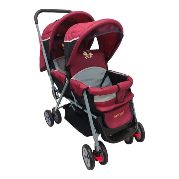 Carriola Doble Babytek Gemelar Roja