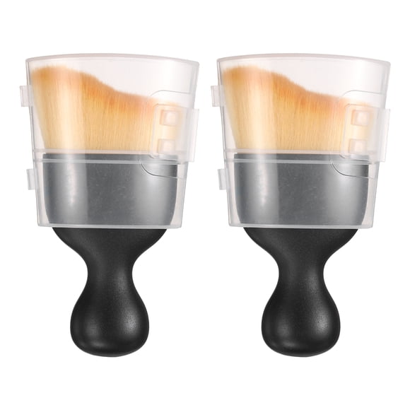 Uxcell 2 Pcs Brocha de Detalle para Interiores de Automóviles, Brocha de Limpieza Suave, 3.7x2", Marrón