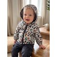 thumbnail image 3 of Chaqueta infantil con bolsillos, estampado de camuflaje, cierre de cremallera frontal, capucha y manga larga., 3 of 9