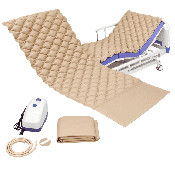 Colchón Antillagas con Bomba Silenciosa y Pastillero | Presión Variable para Descanso en Reposo Prolongado | Soporta 130 kg | Impermeable y Fácil de Limpiar