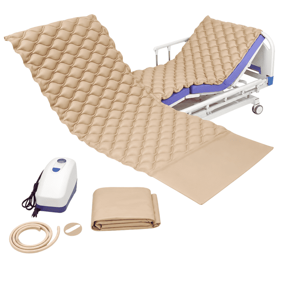 Colchón Antillagas con Bomba Silenciosa y Pastillero | Presión Variable para Descanso en Reposo Prolongado | Soporta 130 kg | Impermeable y Fácil de Limpiar