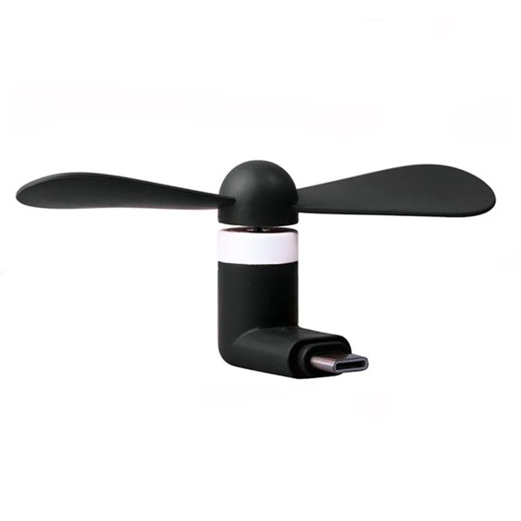 Mini Ventilador Celular Conector Tipo C Negro