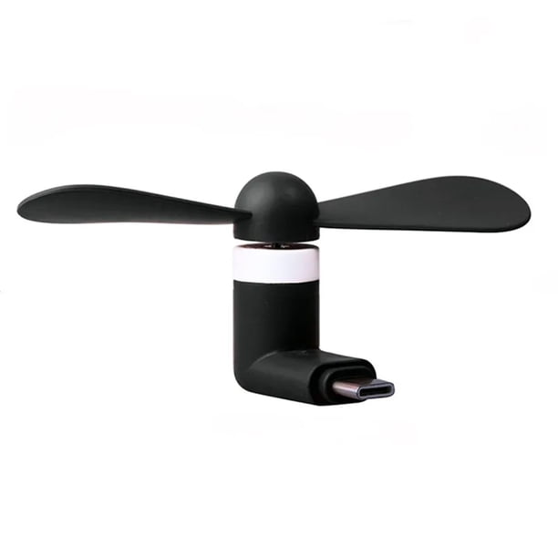 Mini Ventilador Celular Conector Tipo C Negro