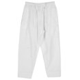 thumbnail image 2 of Pantalones musulmanes para hombre, de poliéster y algodón, holgados, con banda elástica en la cintura, pantalones afganos (blanco, XL), 2 of 15