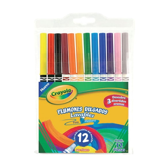 Plumones lavables Crayola con aroma 12 pzas