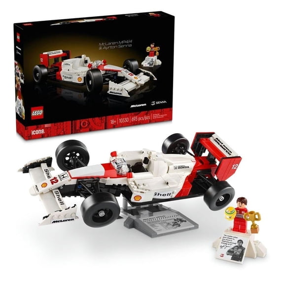 Set LEGO Icons McLaren MP4/4 y Ayrton Senna 10330