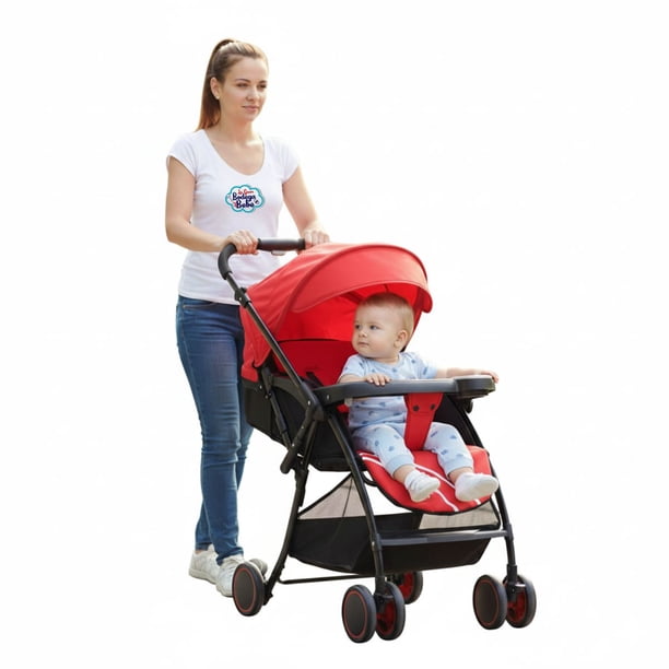 Carriola con Asa Reversible D´Bebé Lu Baby Rojo