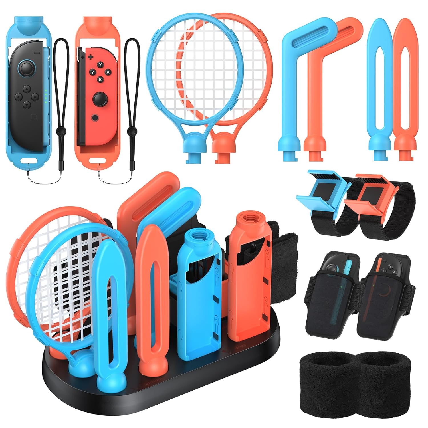 Pack de accesorios deportivos compatible con los mandos L/R de Nintendo Switch 2, con base de almacenamiento y organización para el Joy-Con Grip