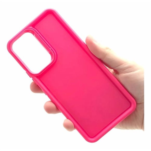 Funda Icon Case Gummy para Vivo Y03, Carcasa, Protector, Uso Rudo, Antigolpes, Resistente, Esquinas Reforzadas, Protección de Cámara - Rosa chicle