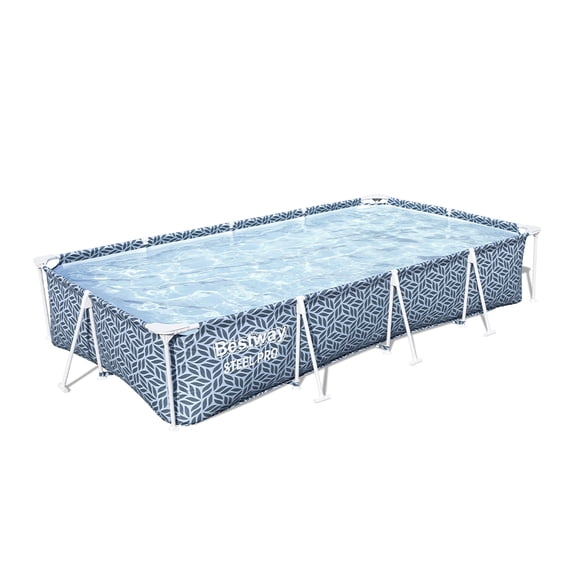 Alberca Estructural Rectangular Diseño De Hojas Azul Bestway