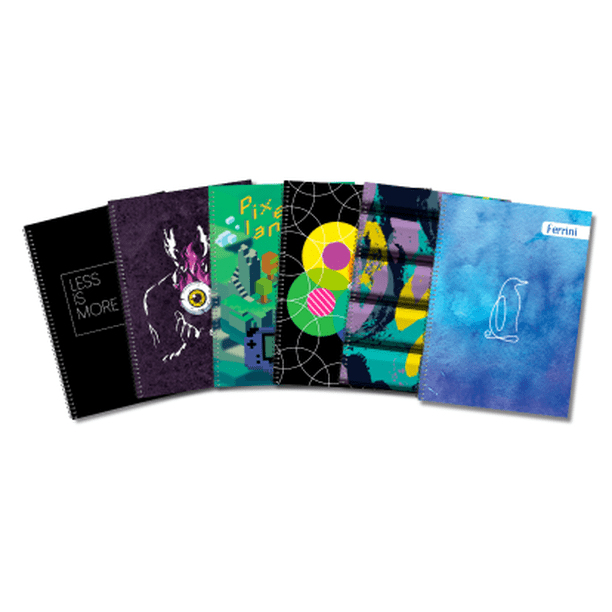 Cuaderno Profesional A4 Espiral Europeo Ferrini 100 Hojas Pack 6 Raya Masculino