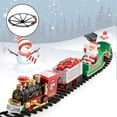 thumbnail image 2 of de trenes navideños Decoración festiva del árbol, con carruajes y vías Vagón de ferrocarril vía de tren con sonido y vagón de tren, 2 of 8
