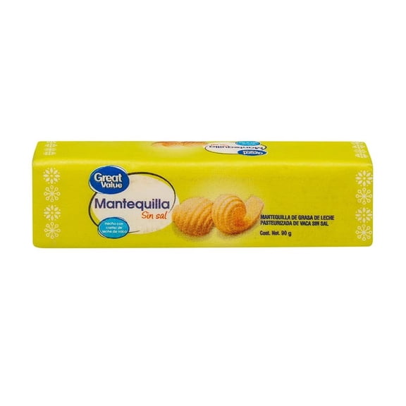 Mantequilla Great Value sin sal en barra 90 g