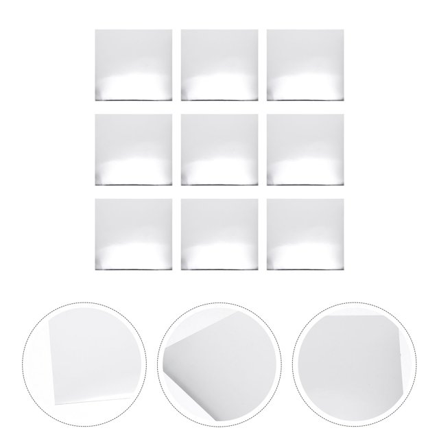 CATIEBYE 25Ud Azulejos De De Acrílico Para Maquillaje Y Interior Plata