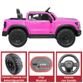 thumbnail image 4 of Camioneta Eléctrica Montable para Niños 12V Control Remoto Bluetooth Luces Sonidos Apta desde 3 Años - Rosa, 4 of 7