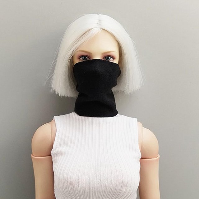 Accesorios de disfraz para figuras de acción a escala 1:6, polaina para el cuello, disfraz de muñeca moderno y de moda para figuras femeninas de 12 pulgadas. Negro
