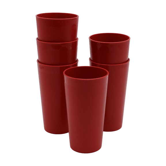 Set de Vasos de Polipropileno de 16 Oz. /  6 piezas color Rojo