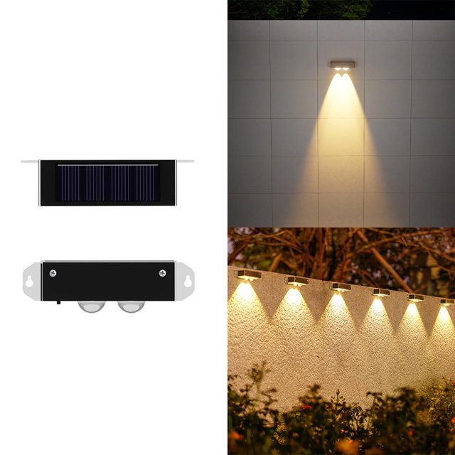 Luces solares para exteriores, lámpara de pared para el hogar, diseño de jardín, balcón, patio, decoración de pared