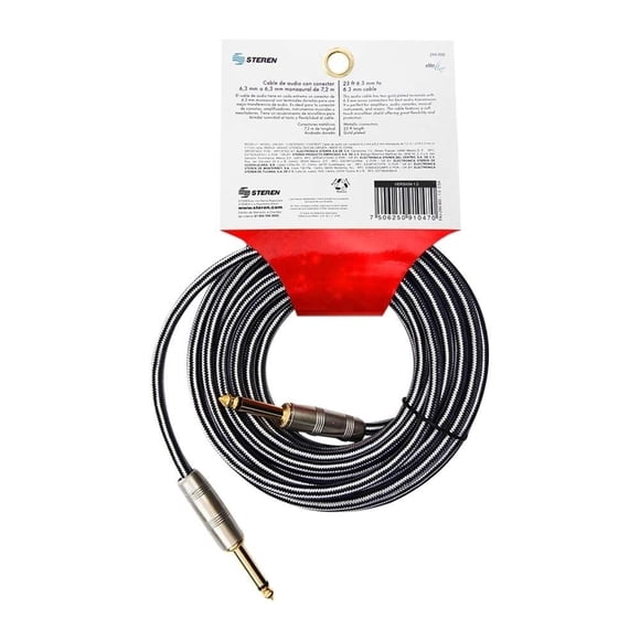 Cable Steren de audio plug a plug 6.3 m modelo 299-900