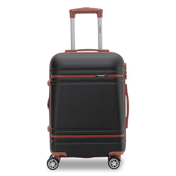 Maleta de Cabina ABS Cairo 20" Negro/Café, Ligera y Resistente