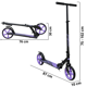 thumbnail image 3 of Scooter para Niños Altura Ajustable Ruedas de Goma Freno Trasero Plegable con Correa Apto a partir de 115 cm Soporta hasta 50 kg - Morado, 3 of 5
