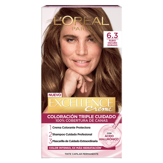 Tinte para cabello L'Oréal Imédia Excellence creme 6.3 rubio oscuro dorado