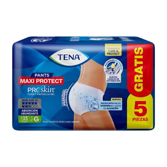 Ropa interior desechable Tena Pants Maxi Protect talla grande 10 pzas