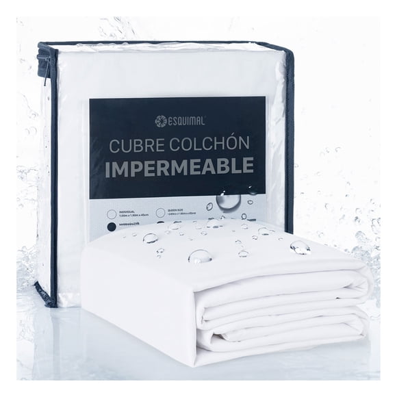 Protector Cubre Colchón 100% Impermeable, Transpirable y Ligera Esquimal (Individual)