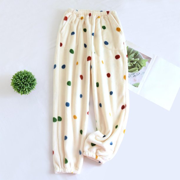 Puyaiuu Women's Pajama Pants With Pockets Flannel Pajama All kinds of Print Comfy Lounge Pant Fuzzy Sleep Bottoms with Pockets Gift