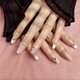 thumbnail image 3 of Uñas Postizas PHYLIN LEAF Blancas y Rosas Manicura Con Cristales 3D Forma Cuadrada De Ataúd Talla S, 3 of 5