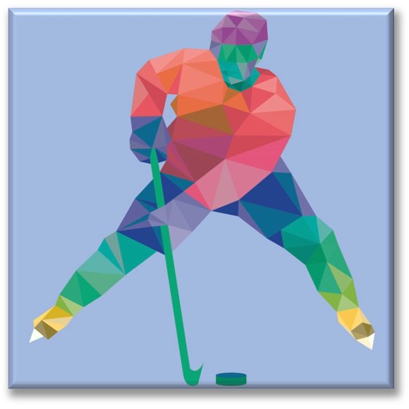 Cuadro Canvas Pixtreats Jugador de Hockey 40X40 cm