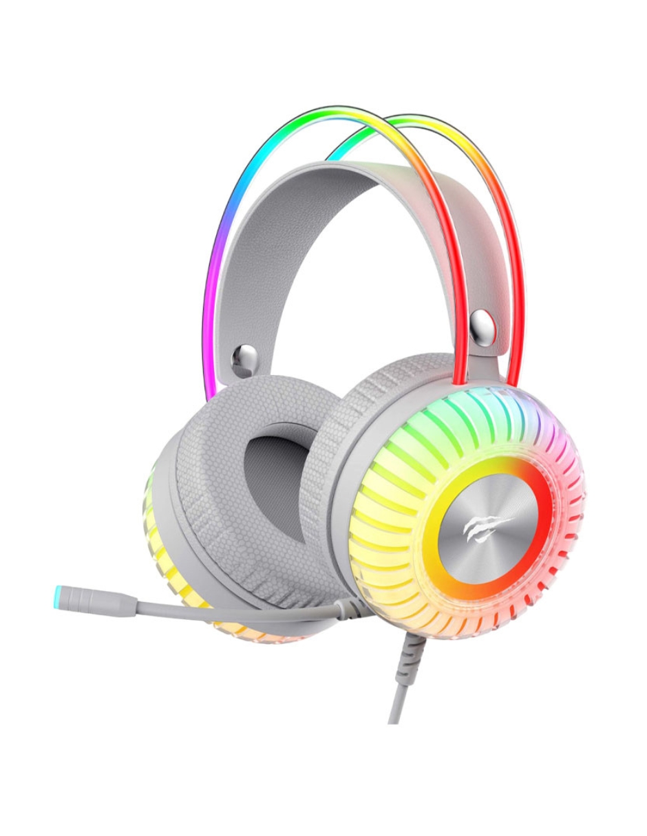 AUDÍFONOS GAMER HAVIT H2046U RGB GRIS