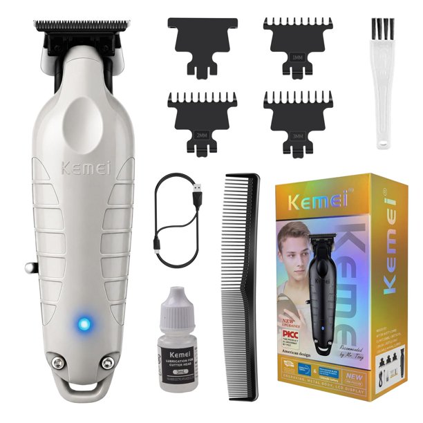 KEMEI PG2299 Cortadora de barba y pelo para hombres profesional, cortadora de pelo sin huecos para h