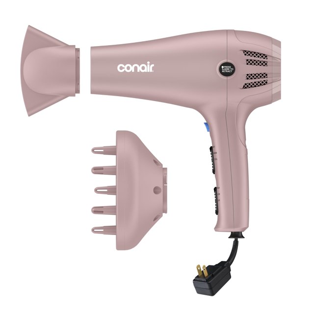 Secador de cabello Conair 1875 W iónico con turmalina, 3 temperaturas y 2 velocidades