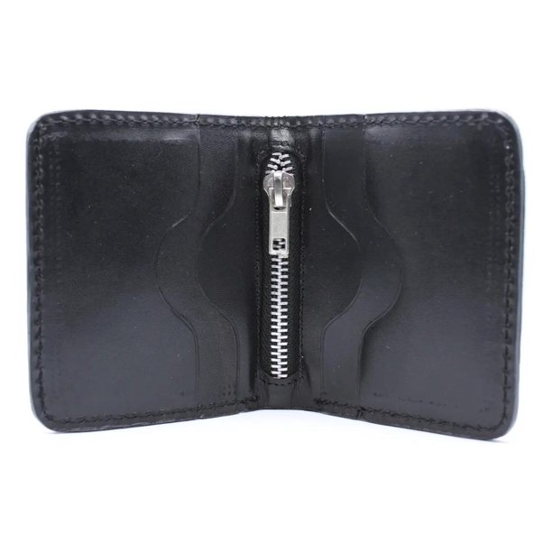 Cartera Hombre Piel Genuina Pull Up Monedero Moderno negro