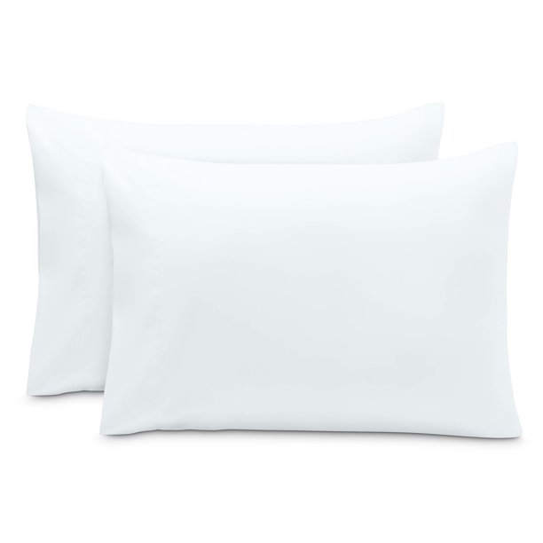 Juego de Fundas de Almohada Bare Home Cierre Tipo Sobre 1800 Ultra Suave Tamaño King 20 x 40 Color Blanco 2 Unidades
