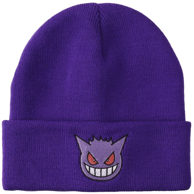 Gorro de Punto Acrílico con Puño Estándar y Bordado de la Cara de Gengar de Bioworld Pokémon