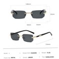 thumbnail image 3 of Typpkmm Rimless Cut Edge Rectangle Sunglasses Unisex Frameless Eyewear Designer Fashion Vintage Square Shade Y2k Sun Glasses Goggles, 3 of 7