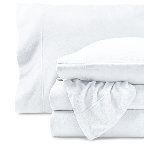 Juego de Sábanas de Vellón Acogedor Bare Home Vellón Polar Extra Lujoso Tamaño Queen Color Blanco