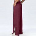 thumbnail image 2 of TaTaai olid Color Cotton Linen Women Casual Pants Wide Leg Breathable Machine Washable No Fading Lightweight Non See-through Daily Wear Full Length Trousers Gift, 2 of 8