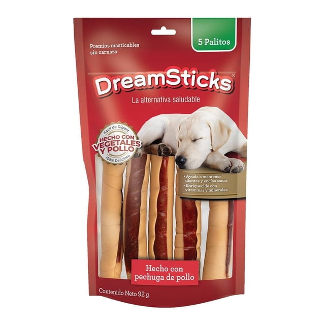 Premios para Perro DreamBone con Pollo y Vegetales Palitos 5 pzas