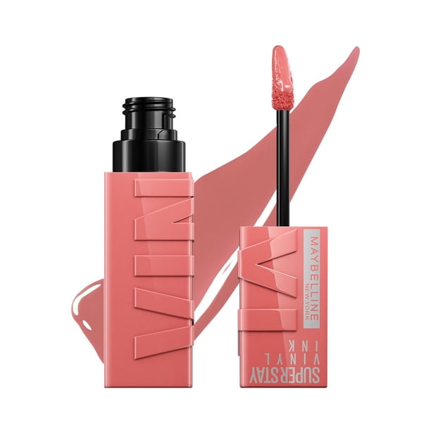 Labial líquido brillante de larga duración, Maybelline Superstay Vinyl Ink tono Charmed 100, 4.2ml