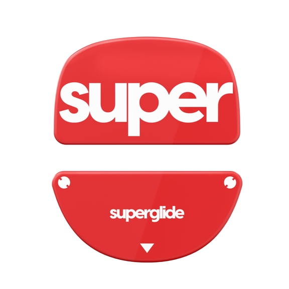 Patines para mouse Pulsar Superglide2 de vidrio ultraresistente rojo