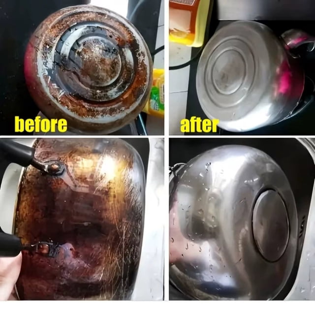 Spray pulidor de metales 50 ml – Elimina grasa quemada y óxido para ollas, sartenes, acero inoxidable, hierro, aluminio y piezas metálicas de automóviles + toalla