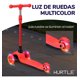 thumbnail image 5 of Monopatin Scooter para Niños de 2 a 5 Años Hurtle, 3 Ruedas con Luces LED, Mini Kickboard con Freno, Manillar Ajustable de 63 cm a 71 cm, Antideslizante, Patin del Diablo, Rojo, 5 of 7