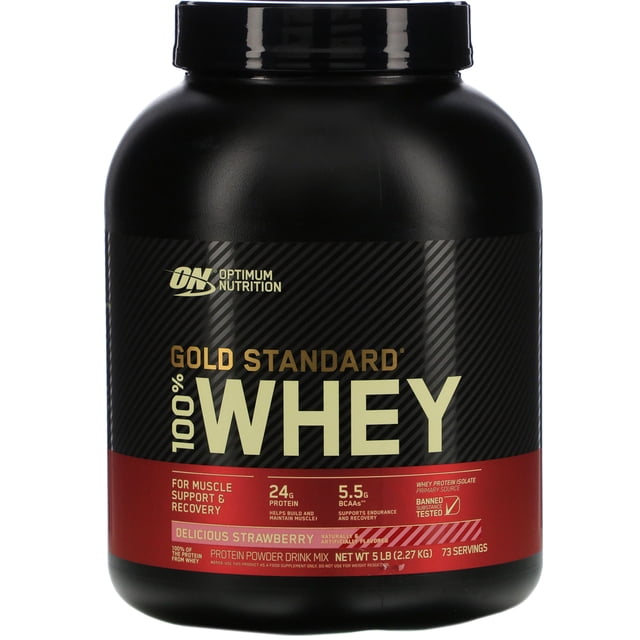 OPTIMUM NUTRITION GOLD STANDARD %100 WHEY DELICIOUS STRAWBERRY 5 LBS