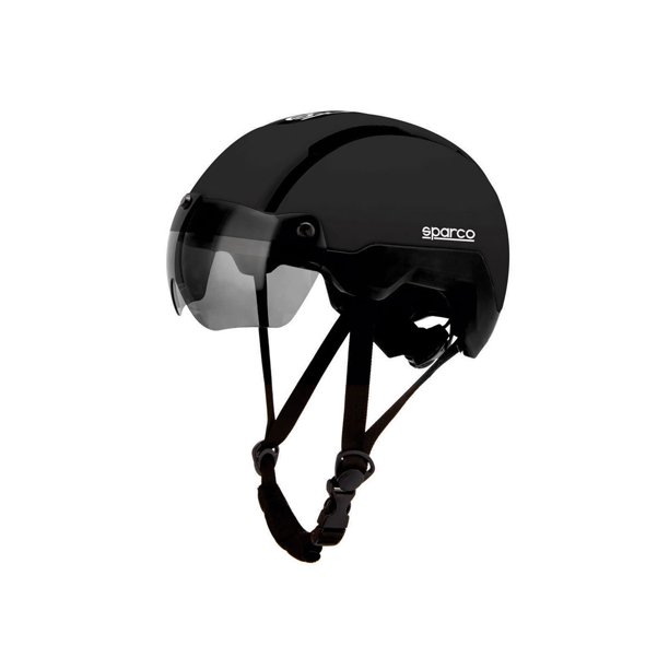 Sparco Casco Bicicleta Luz LED Trasera y Visera Magnética Aerodinámica