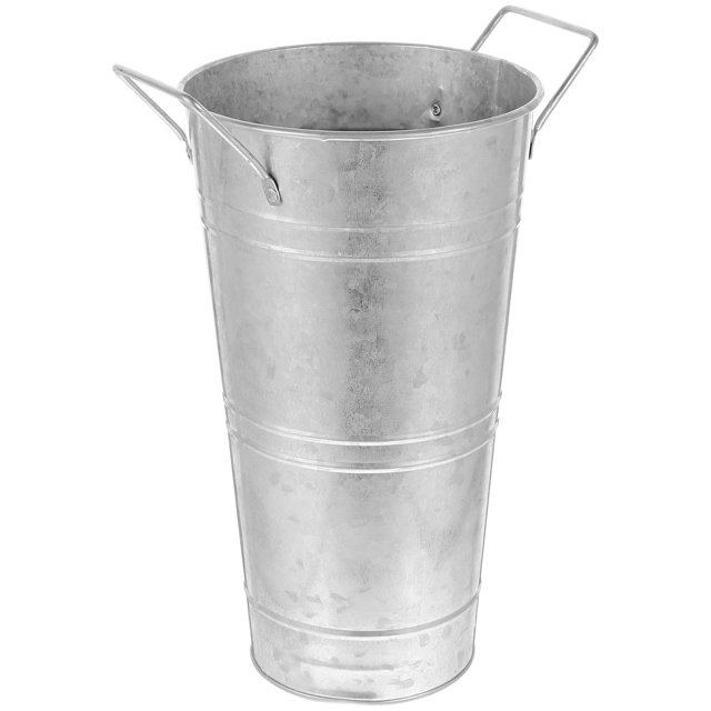 WRITWAA Florero De Hierro Vintage Plateado Para Rústica Con Retro Y Durabilidad
